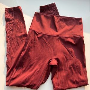 Aerie Offline Goals High Waisted Maroon Red Cheetah print leggings